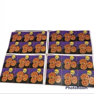 Vintage Halloween Vinyl Placemats Jack O Lantern
